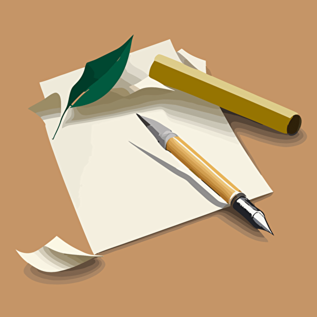 vector image of a paper with a pen next to it