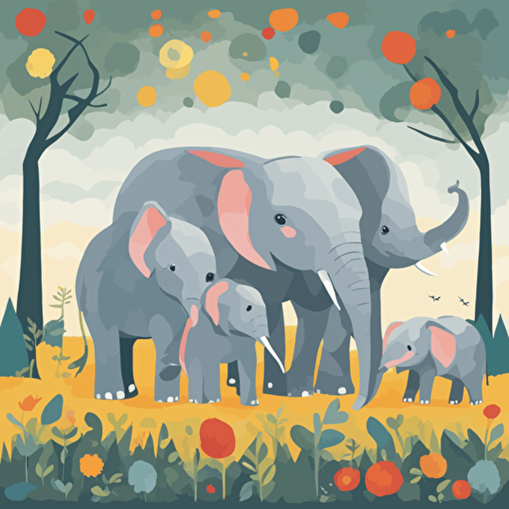 a family of elephants