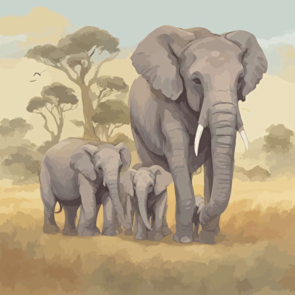 a family of elephants