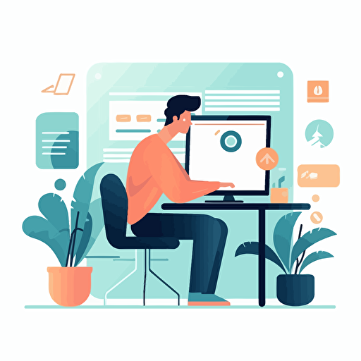 Vector style, Freepik, Selection and Verification, Ai, Computer, flat illustration