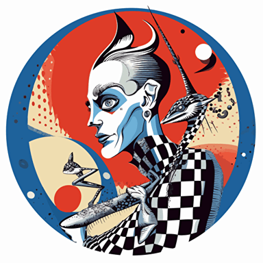 vector art logo pop surrealism modern art inspired by Greg Simkins + Gerald Brom + Salvador Dali + Agent X + Roy Lichtenstein