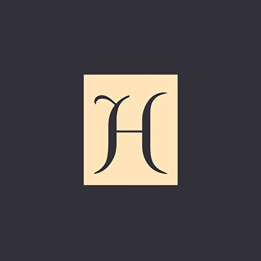 a lettermark of letter H, logo, serif font, vector, minimal art, Clean, aesthetic,