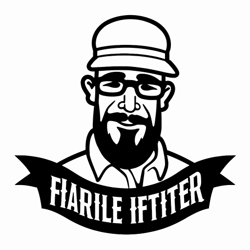 make logo for "The Grillfather" vector art, black only, white background, simple