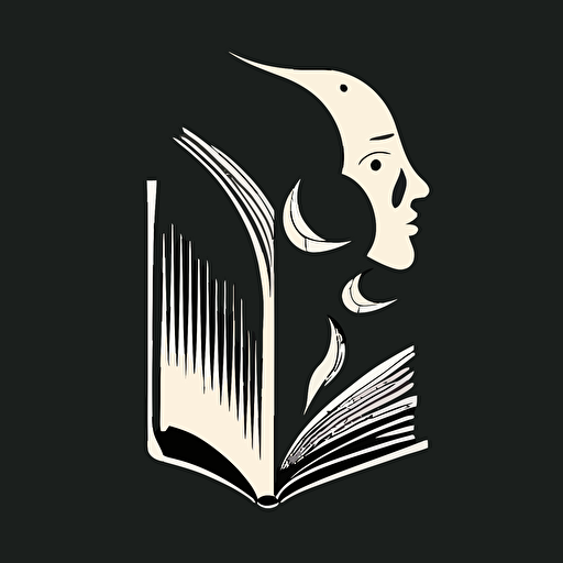 a vector logo of an open book, minimal, by Pablo Picasso