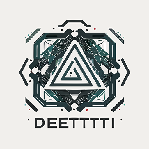 vector logo, flat design, the delta symbol. incorporate circuitry. professional color scheme against a white background