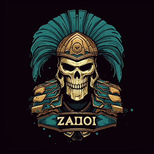 Ghost from Call of Duty warzone in a logo wearing ancient greek armor, greek style, Greek flag, EPIC logo, round text company logo, vector
