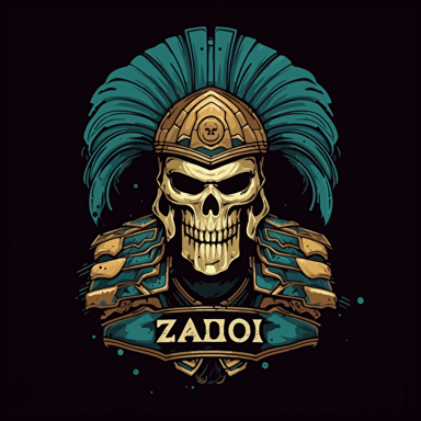 Ghost from Call of Duty warzone in a logo wearing ancient greek armor, greek style, Greek flag, EPIC logo, round text company logo, vector