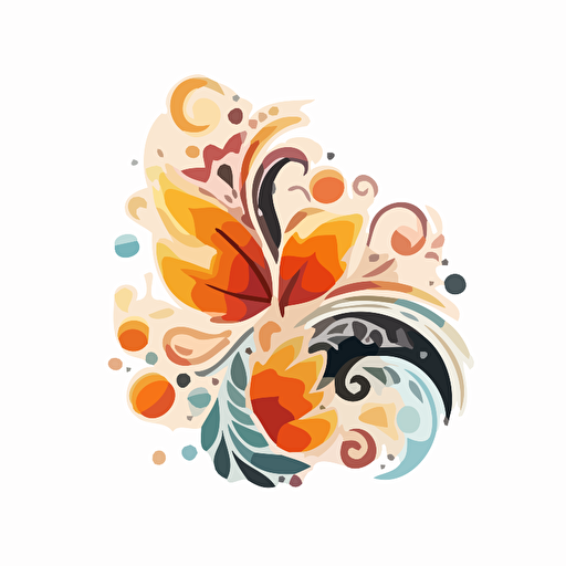 batik logo motive, 2d, vector, white background