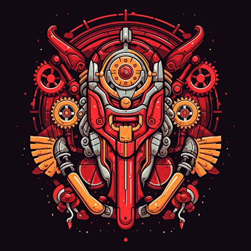 Machines illustration logo design, vector