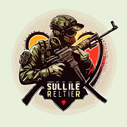 logo vector soldier and riffle love