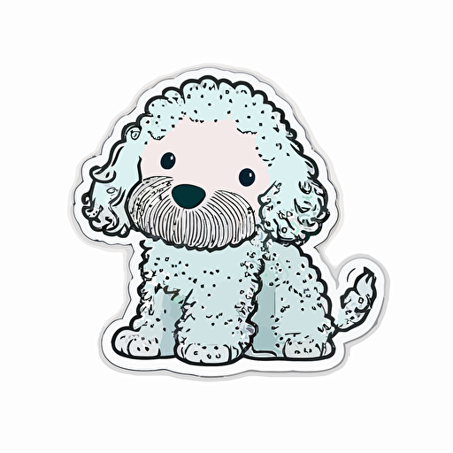 sticker, cute kawaii bernadoodle. Vector, pING, white