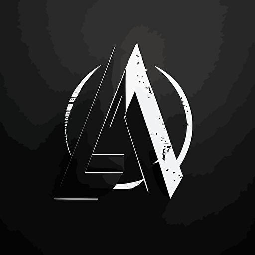 a lettermark logo of the letter "HAD", simple logo, black and white, vector