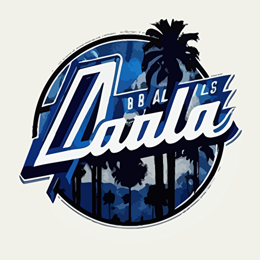 A Logo for a company that is called L.A. Make it look like the LA dodgers logo and make it a vector image.