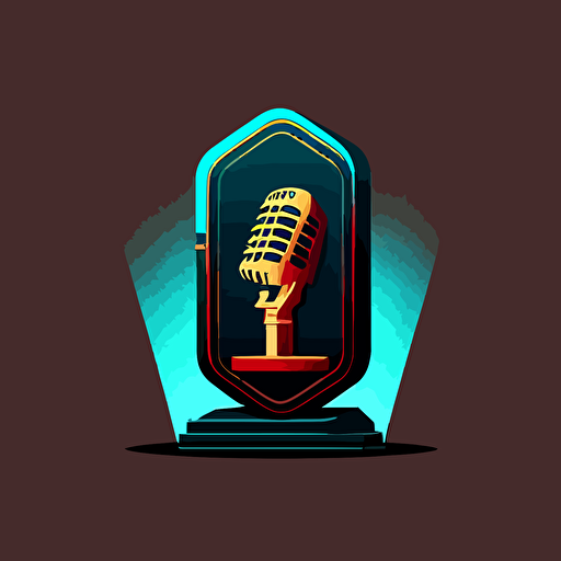 minimal vector coffin logo blended with a microphone