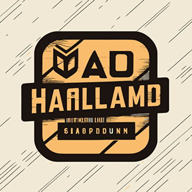 simple logo design for a wood workshop, name "wood in a square", flat 2d, vector, esport, company logo,bauhaus style