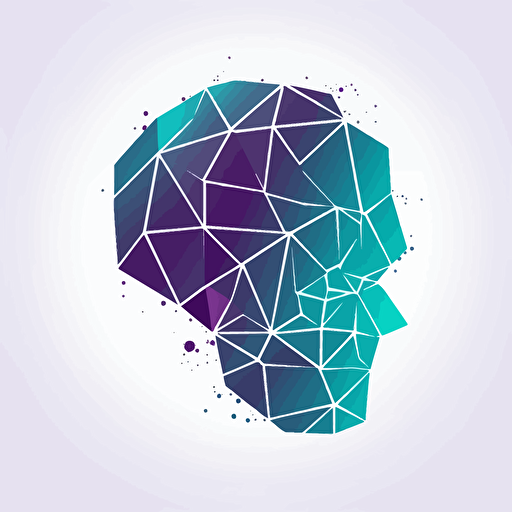 minimal vector neuralmex logo, cyan and purple , white background
