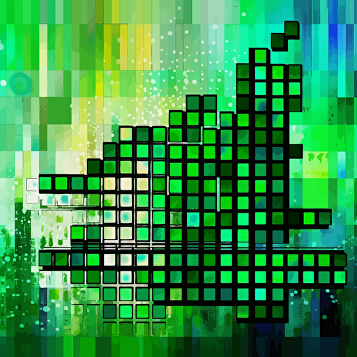 excel spreadsheet abstract, pop art, master piece, collage, modern art design, vector art, minimal style, green colors,