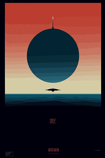 minimalist poster from science fiction movie 2001, vector,