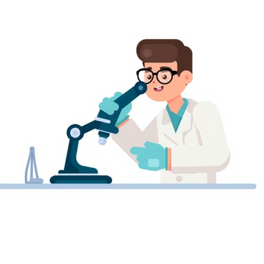 a researcher using a microscope