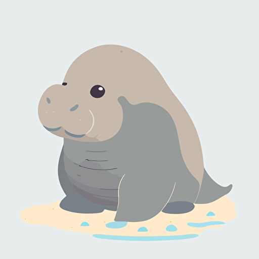 cute elephant seal, vector image, transparent background nijji