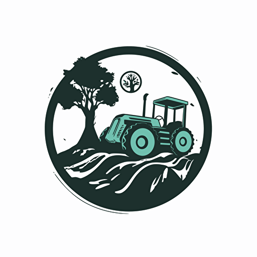 logo with track hoe symbol picking up log, 1 color, vector, silhouette, white background, dribbble, behance, brand