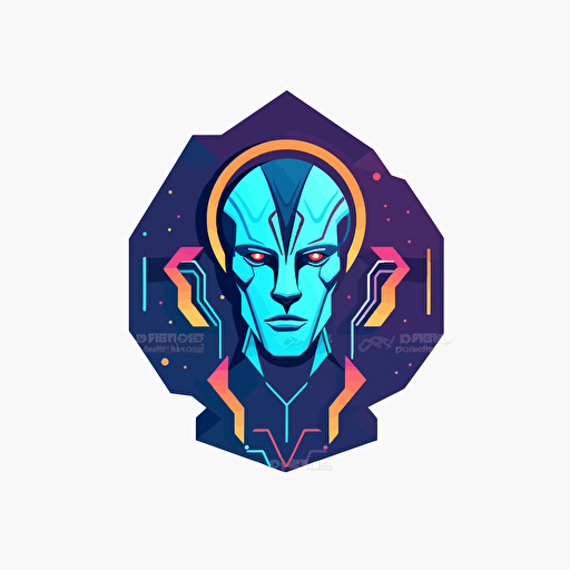 Artificial Intelligence Logo, sci-fi, vector art, minimalistic, simple