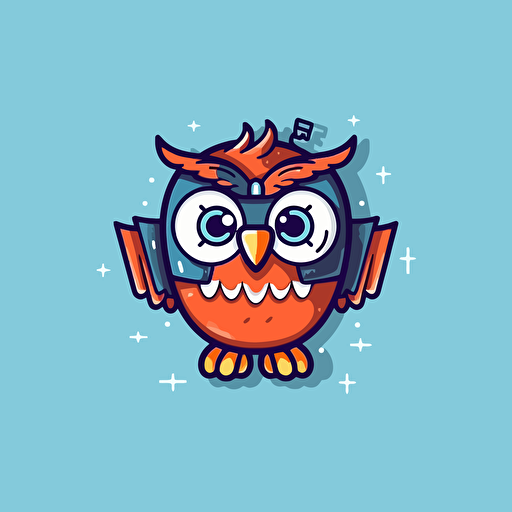 a cute pixel owl vector logo with a busniess and technology implied