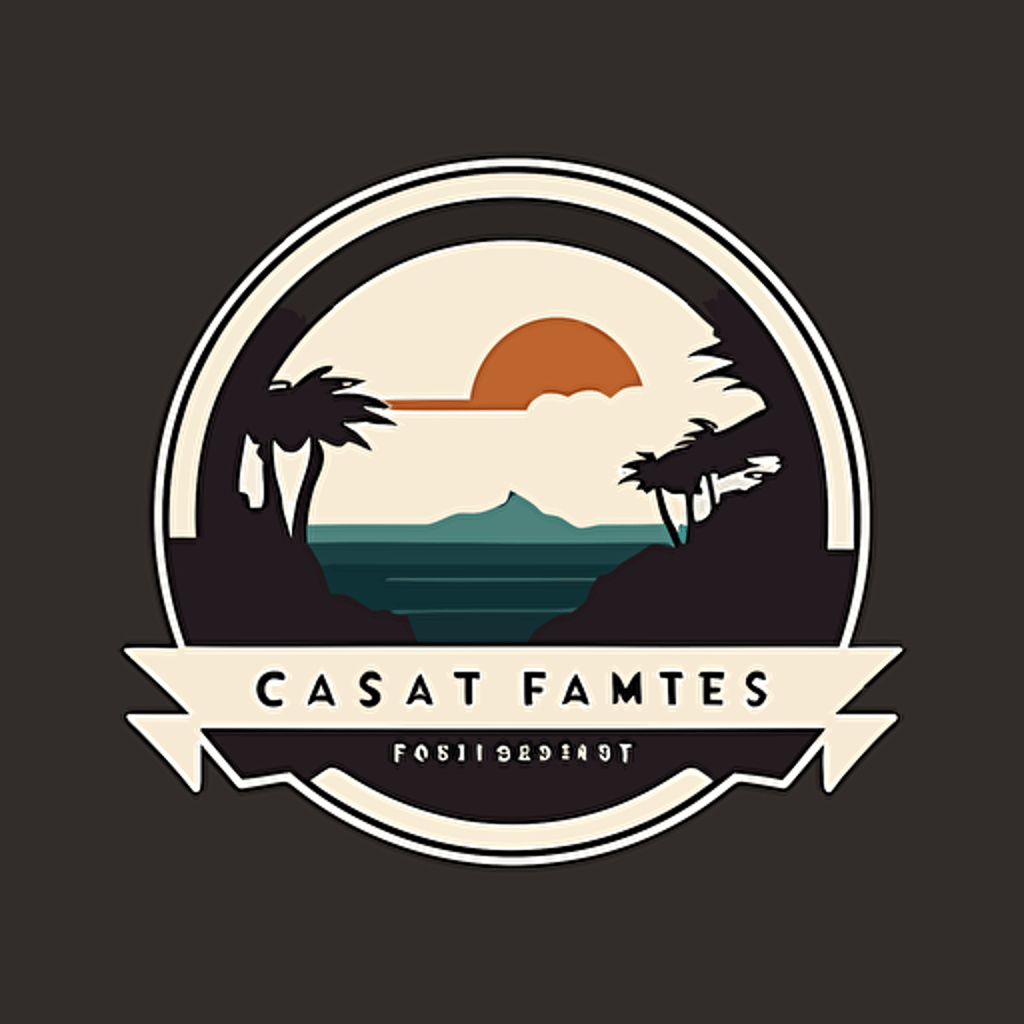 a logo of a video production company named Frame Coast, timeless, minimal, flat, vector