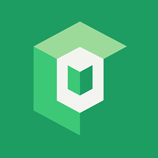 a Japanese system development company logo with green as the base color, flat design, vector,