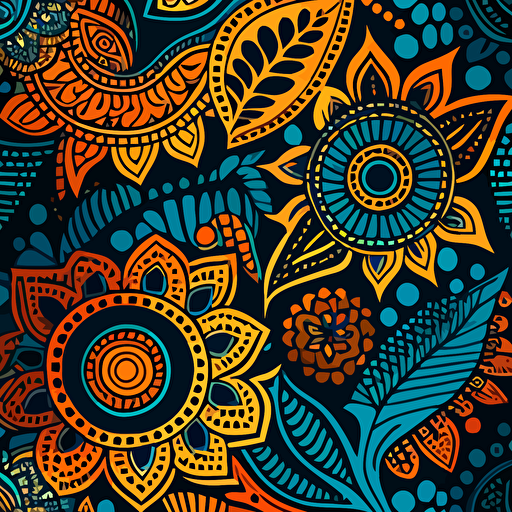 batik seamless pattern vector illustration, wallpaper, background, bright color, colorful