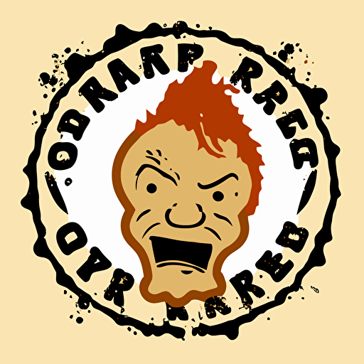 a pictorial mark logo of a rotten ginger, simple, vector