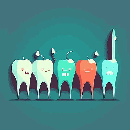 flat vector illustration of row of teeth