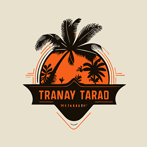 vector logo, palm, travel studio, company for travelling