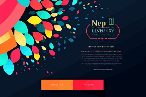 email invitation, End of Year celebration, vector, bright contrasting colors, simple but beautiful