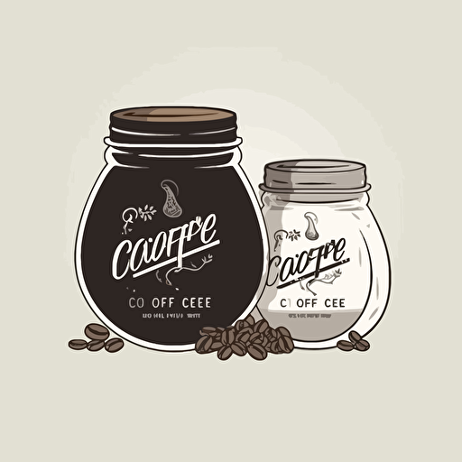 Vector coffee jar decal logo label