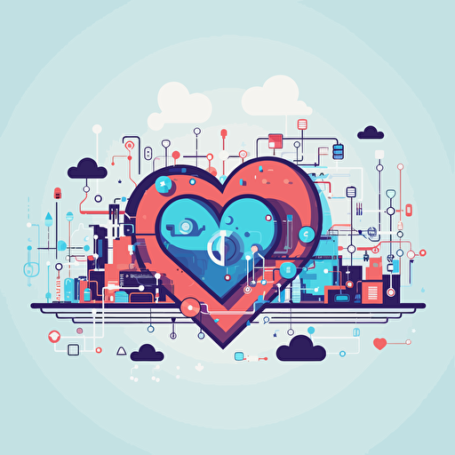 healthdata, cloud, tech, vector, posetive, minimalistic ar 16:9