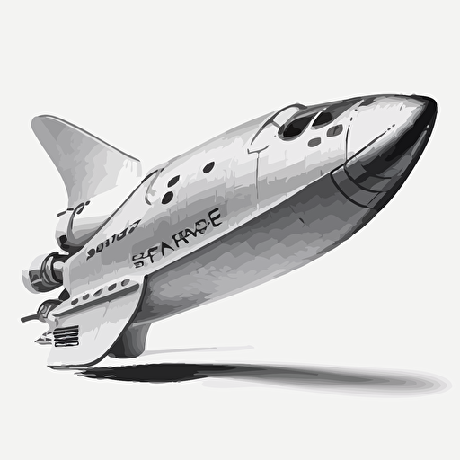 spaceX starship with superheavy, vector art, white background