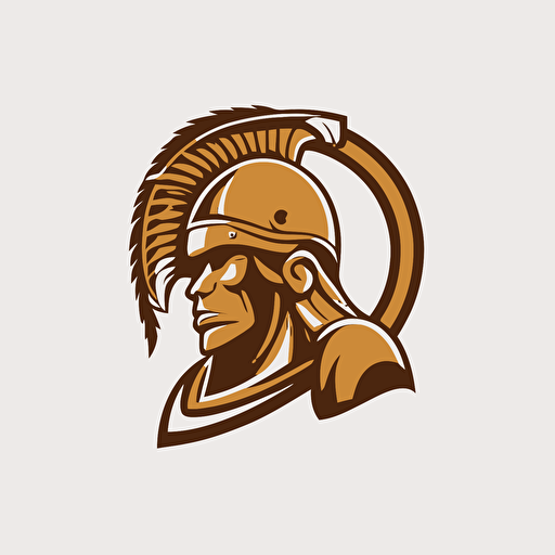 simple vector logo of a monkey with a trojan helmet