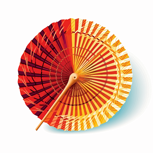 traditional samoa weaved fan vector cheerful colours