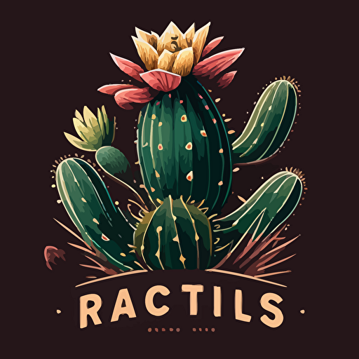 a 3-color logo vector image of a cactus