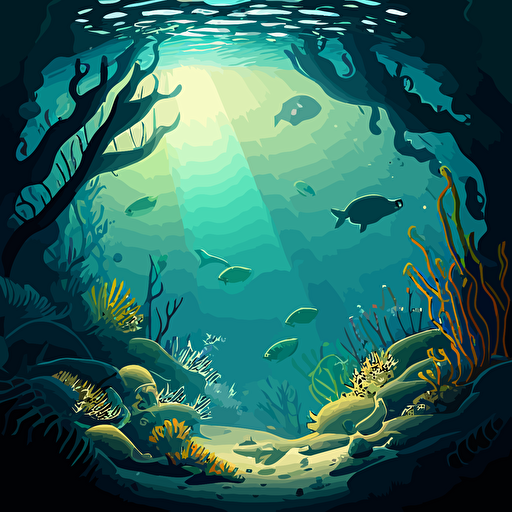 sea floor, vector art.