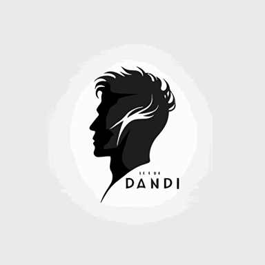 trendy brand logotype. Vector. Simple. Head silhouette with a chip. White background