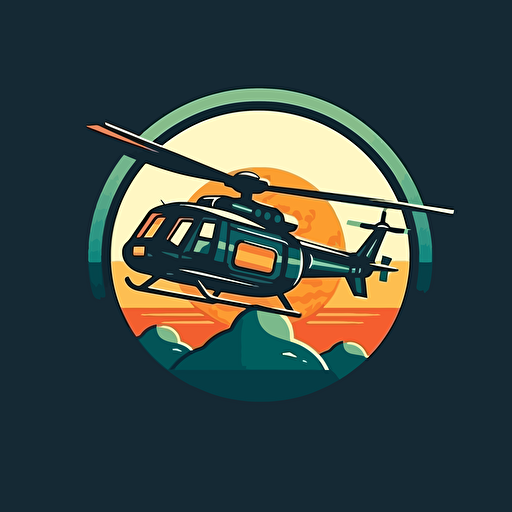 vector flat helicopter logo