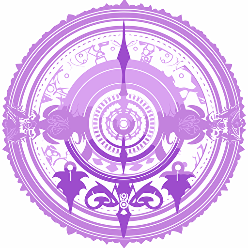 circular vector icon, white background, magical purple dagger