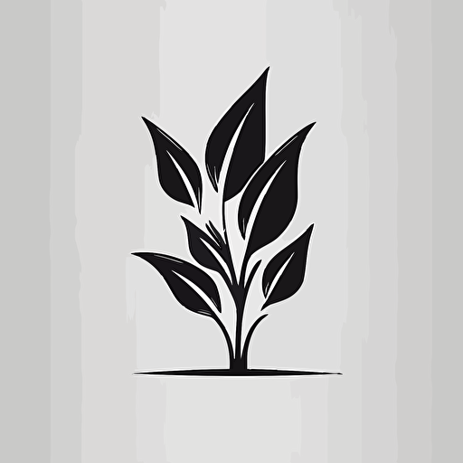 ;ogo, simple, plant desgin, black colored, white background, vector logo, symbolic logo, modern, corperate logo, modern logo design, company logo,