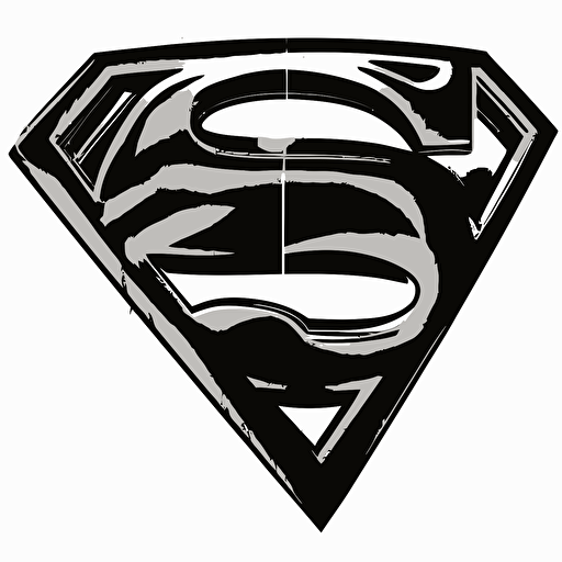 superman logo, black, simple, vector, white background