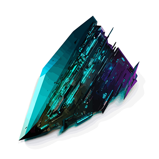 cyberpunk shard or chip as vector art isolated on white background