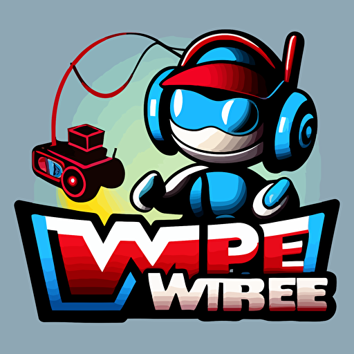 a rc toy logo for the name Vibe Master Play, simple vector, No shaded details