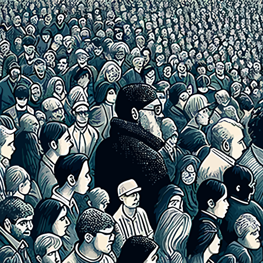 the wisdom of the crowds visualized in a vector, highly detailed