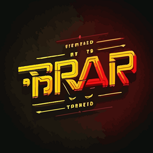 create a vector based text logo for a company named "TREND" but write the R backwards, using red and yellow as the colors